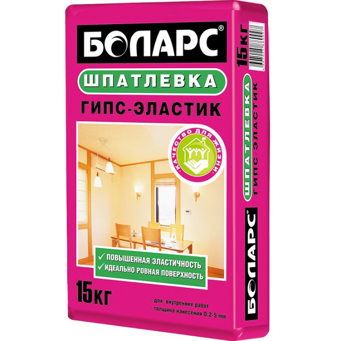 Шпатлёвка БОЛАРС Гипс-эластик 15 кг 100048457607